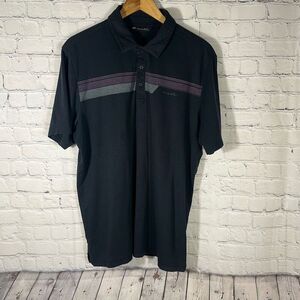 Travis‎ Matthew Black Pink Golf Polo Short Sleeve Shirt Mens L Large